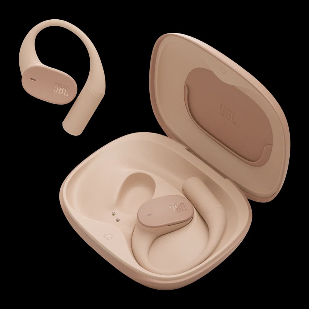 JBL Sense Lite Inalámbricos IP54 32 h Beige: auriculares intraurales con aros de sujeción, estuche de carga compacto a juego y diseño ergonómico mate