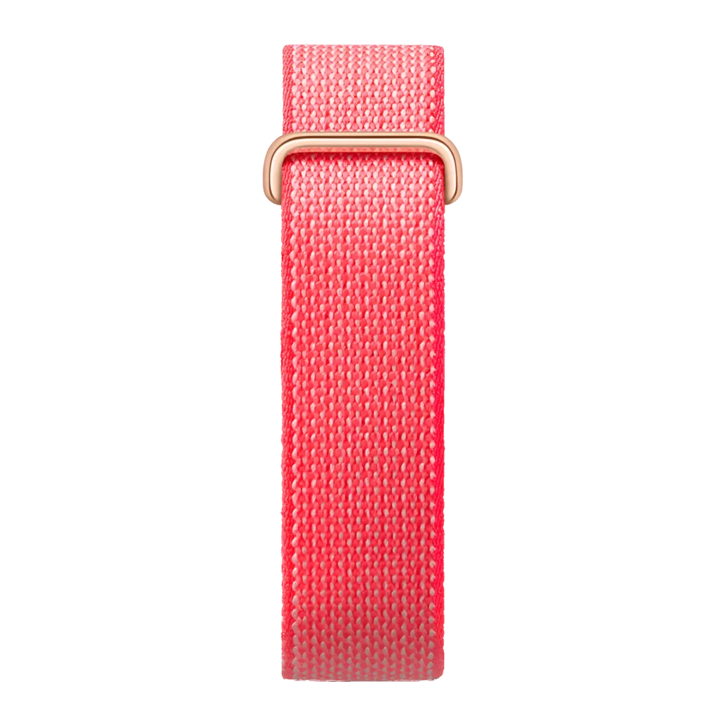 Fitbit Air Berry Vermelho Monitor Frequência Cardíaca, SpO2, Temperatura Pele Bateria 7 Dias 50m, verso: pulseira tecida
