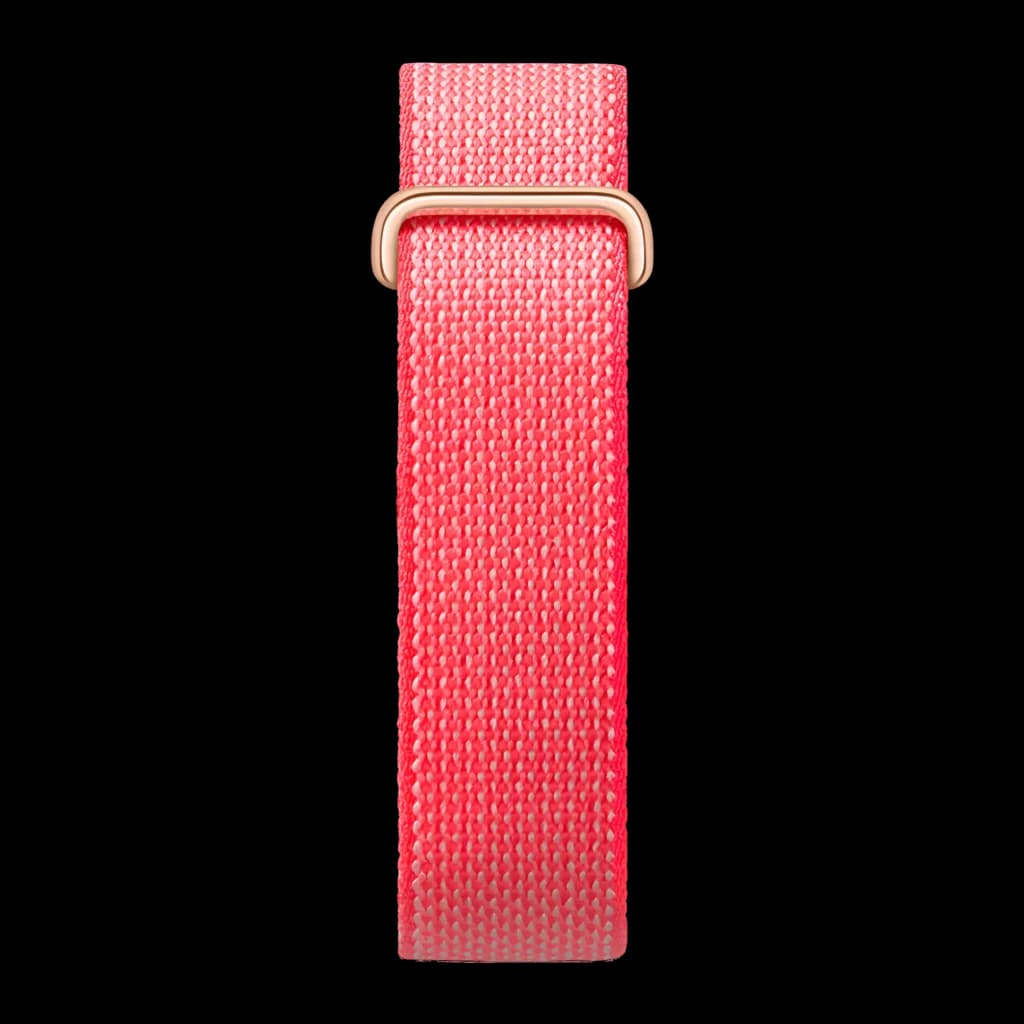 Fitbit Air Berry Vermelho Monitor Frequência Cardíaca, SpO2, Temperatura Pele Bateria 7 Dias 50m, verso: pulseira tecida