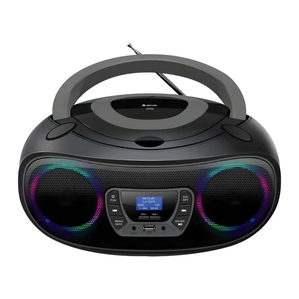 Radio cd portatil Denver DAB+, FM Batería, CC Bluetooth Gris TDB-212GR