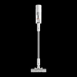 Aspiradora escoba Xiaomi Mijia sin cable blanca, cuerpo esbelto con tubo metálico, cabezal rectangular articulado y depósito transparente desmontable