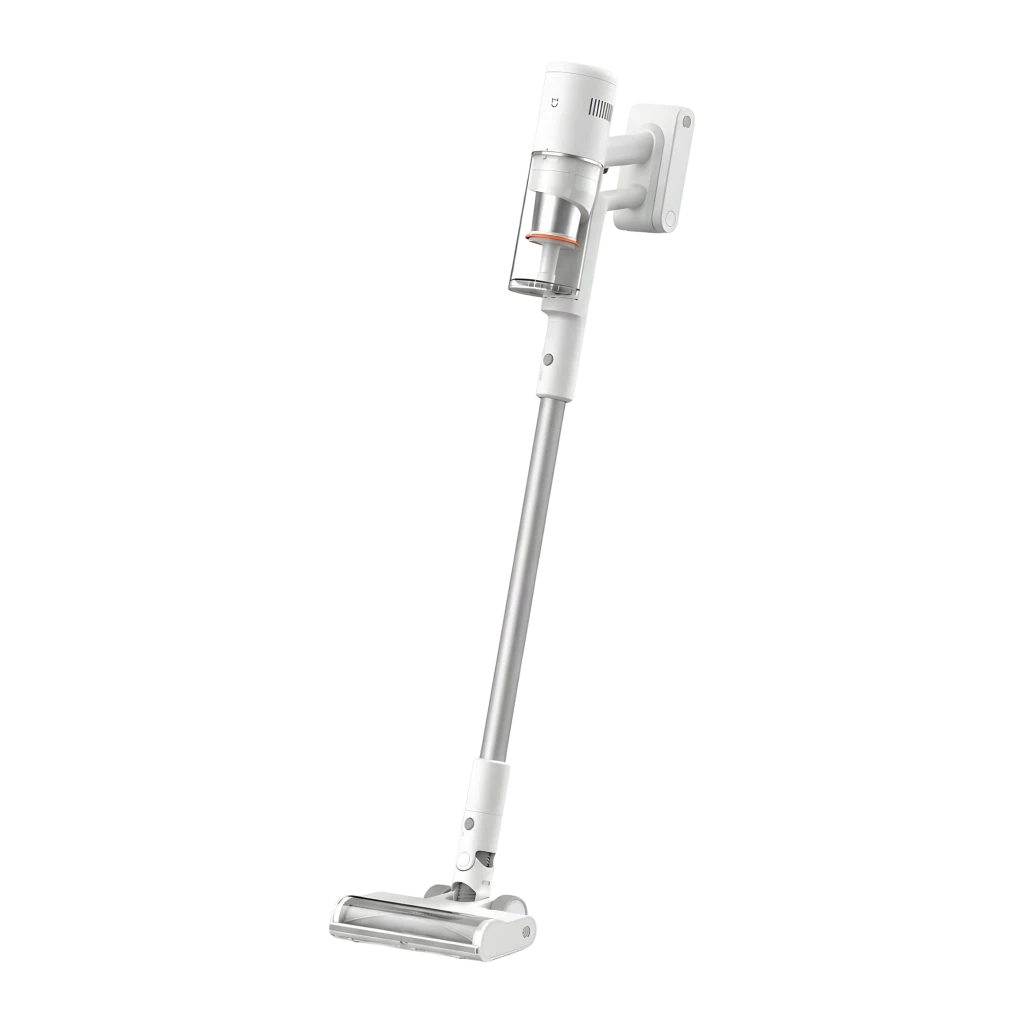 Aspiradora escoba Xiaomi Mijia sin cable blanca, cuerpo esbelto con tubo metálico, cabezal rectangular articulado y depósito transparente desmontable - Ítem5