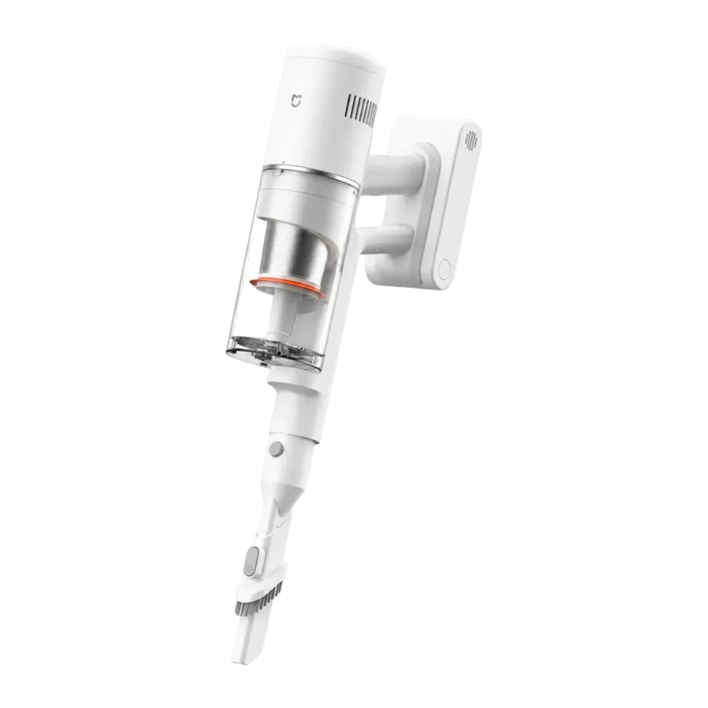Aspiradora escoba Xiaomi Mijia sin cable blanca, cuerpo esbelto con tubo metálico, cabezal rectangular articulado y depósito transparente desmontable - Ítem3