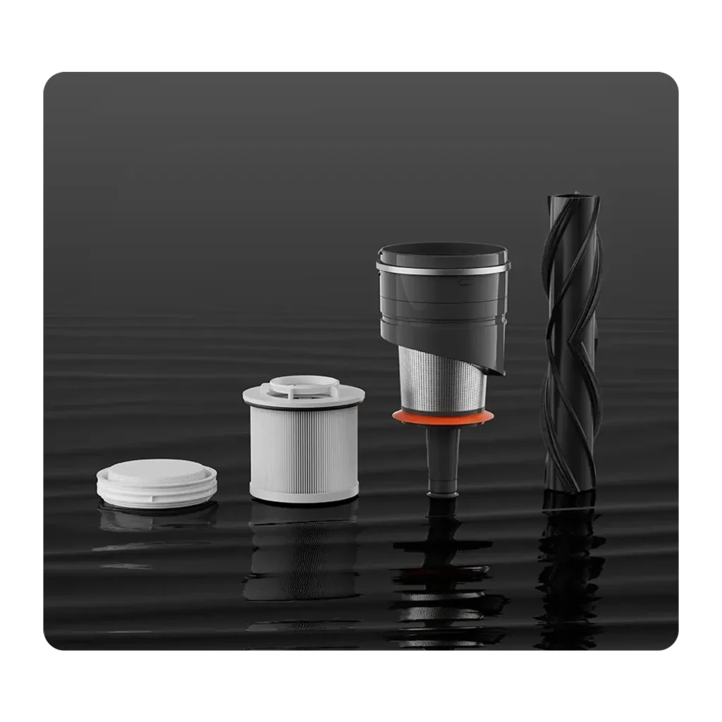 Aspiradora Xiaomi Mijia Vacuum Cleaner 4 Pro Sin Cable 280AW 90min en color negro, diseño vertical ligero con tubo largo y cepillo motorizado de piso - Ítem3