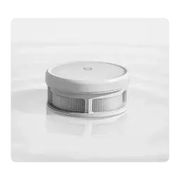Filtro redondo Xiaomi Mijia 4C blanco con malla plisada y tapa superior, componente de repuesto para aspiradora escoba, diseño compacto y minimalista