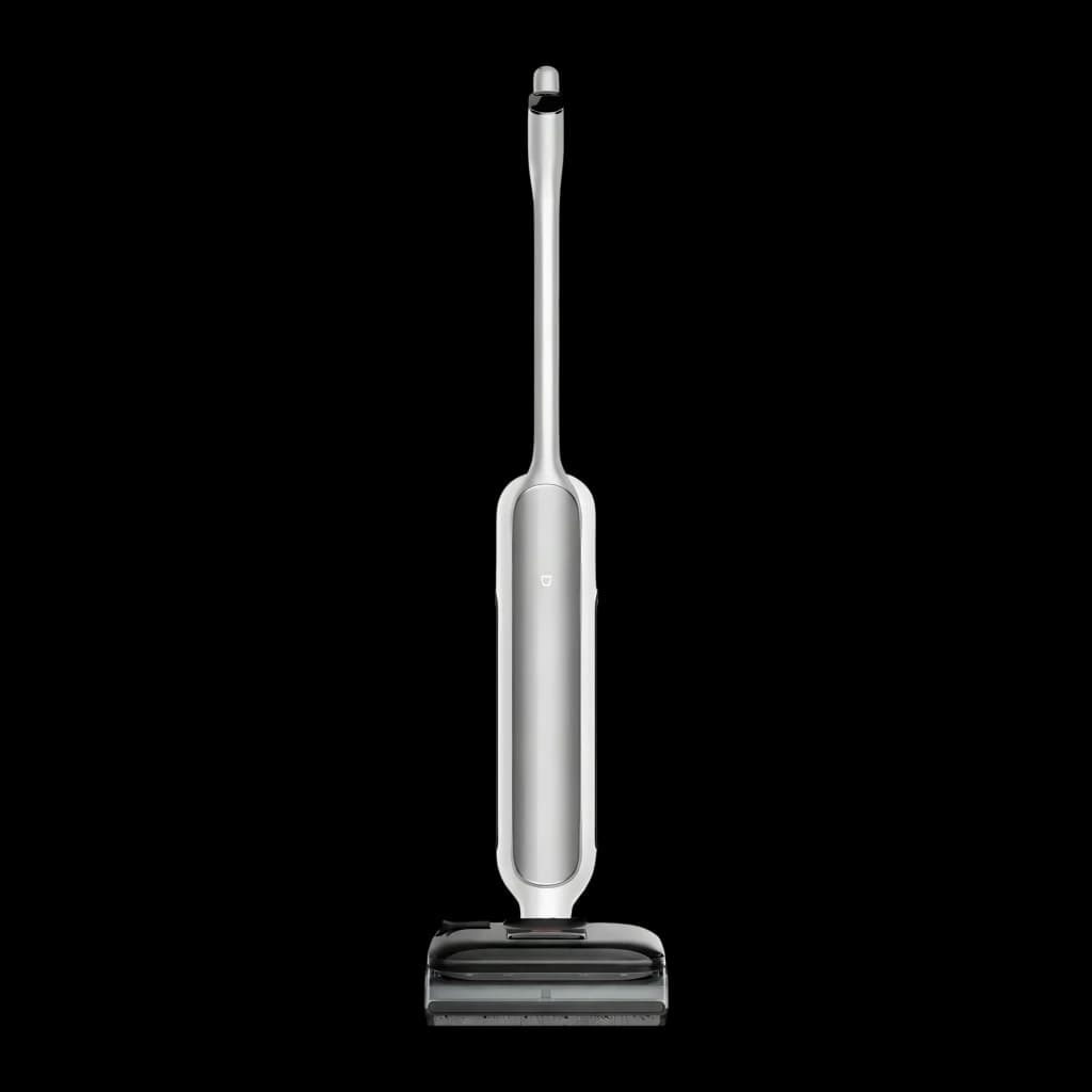 Aspiradora escoba Xiaomi Truclean 5 Pro en color blanco, diseño vertical sin cable, cuerpo estilizado y base ancha con cabezal de vapor y cepillo frontal