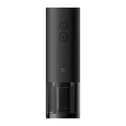 Tire-bouchon électrique Xiaomi Mijia Electric 170 Bouteilles en aluminium noir mat, corps cylindrique avec deux boutons et fenêtre transparente du mécanisme