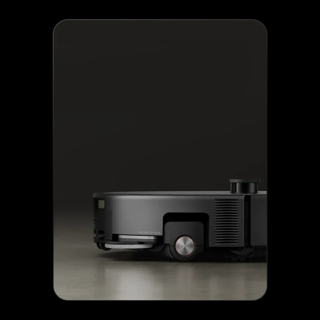 Robot Aspirador Xiaomi Robot Vacuum 6 Max dToF + Triple Cámara AI en negro, perfil lateral bajo, sensor LiDAR superior, cepillo lateral y rueda metálica