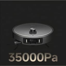 Robot Aspirador Xiaomi Robot Vacuum 6 Max dToF + Triple Cámara AI en gris, diseño circular con torreta láser, sensores frontales y cepillos laterales,