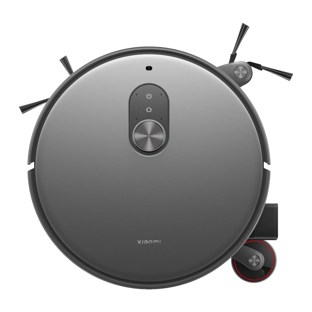 Estación base gris con robot aspirador Xiaomi Robot Vacuum 6 Max dToF + Triple Cámara AI; base alta y rectangular, robot circular con sensores frontales - Ítem2