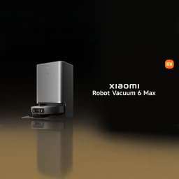 Robot Aspirador Xiaomi Robot Vacuum 6 Max dToF + Triple Cámara AI con base de autovaciado, diseño negro compacto y dock vertical elegante