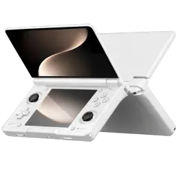 AYN Thor Max Blanc 16 Go/1 To avec double écran lumineux, boîtier blanc épuré, doubles sticks, croix directionnelle et boutons dédiés gaming portable