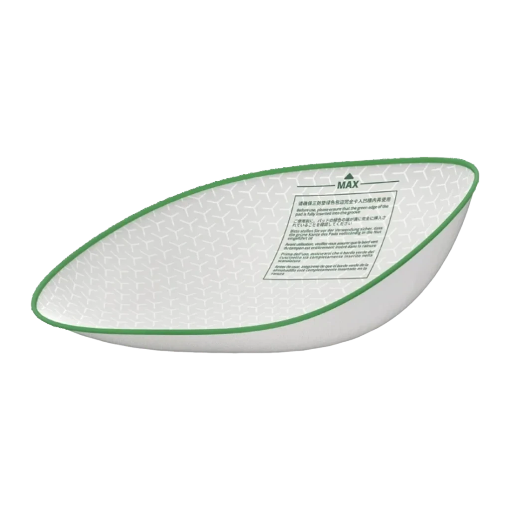Almofada Petkit Pura Max 2 Mat Tecido Oxford 410x410mm Impermeável 100%, vista lateral: interior com padrão geométrico
