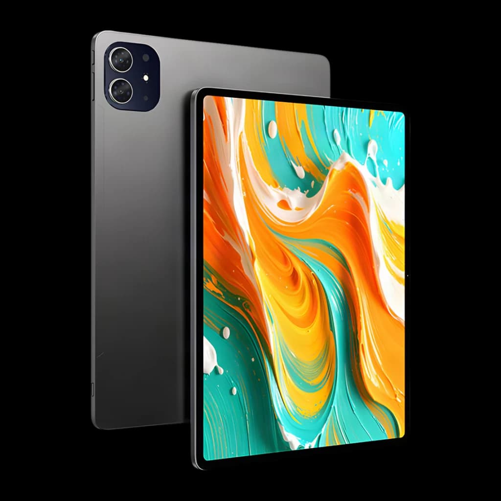 Teclast ArtPad 13.2 8GB/128GB Negro 4G Dual SIM 13,2 pulgadas IPS 120Hz Unisoc T7300, vista frontal y trasera: pantalla