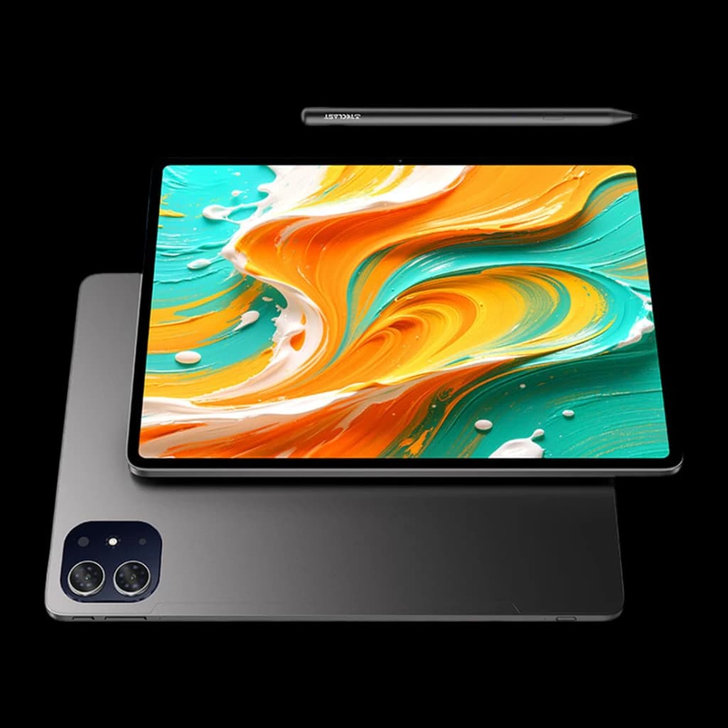Teclast ArtPad 13.2 8GB/128GB Negro 4G Dual SIM 13,2 pulgadas IPS 120Hz Unisoc T7300, vista frontal y trasera: pantalla