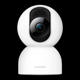 Câmara Xiaomi Smart Camera C401 branca com design esférico, lente central preta, base giratória, LED discreto e acabamento minimalista para interior
