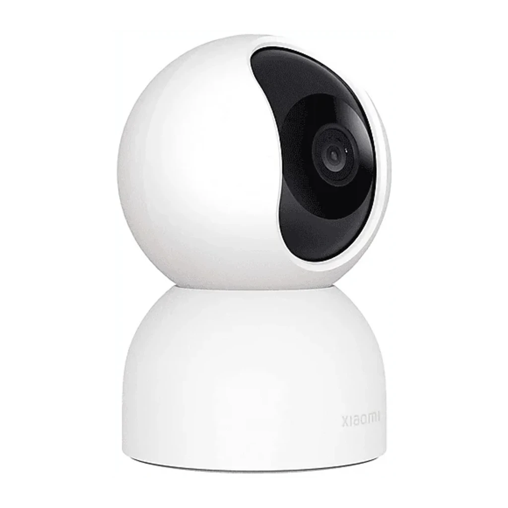 Caméra intérieure Xiaomi blanche au design sphérique, objectif central noir, tête orientable, lentille grand angle, voyant discret, logo xiaomi en bas - Ítem4