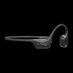 Casque Doogee BoneBeat Swim open-ear noir, arceau tour de tête flexible, oreillettes osseuses compactes, boutons latéraux et logo DOOGEE discret