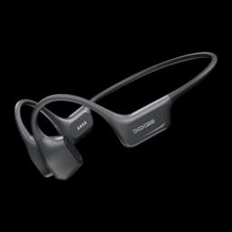 Casque Doogee BoneAir Swim à conduction osseuse, design tour de tête noir, oreille ouverte, modules latéraux compacts, connecteurs magnétiques de charge