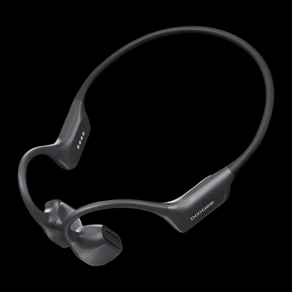 Casque Doogee BoneAir Swim à conduction osseuse, design tour de nuque léger, ouvert sur l’oreille, coloris noir mat avec logo latéral discret