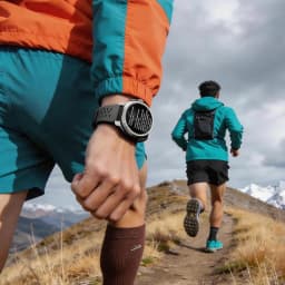 Doogee Anymoving M1 Pro Negro con correa perforada y bisel robusto, pantalla grande legible al aire libre; ideal para montaña con GPS doble banda L1+L5