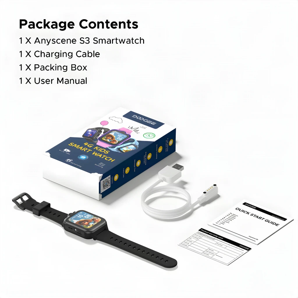 DOOGEE Anyscene S3 rosa para niños, pantalla cuadrada con cámara frontal, correa bicolor rosa y morado, 4G, GPS, videollamada y botón SOS - Ítem4