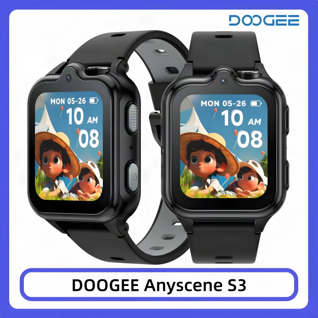 DOOGEE Anyscene S3 rosa para niños, pantalla cuadrada con cámara frontal, correa bicolor rosa y morado, 4G, GPS, videollamada y botón SOS - Ítem2