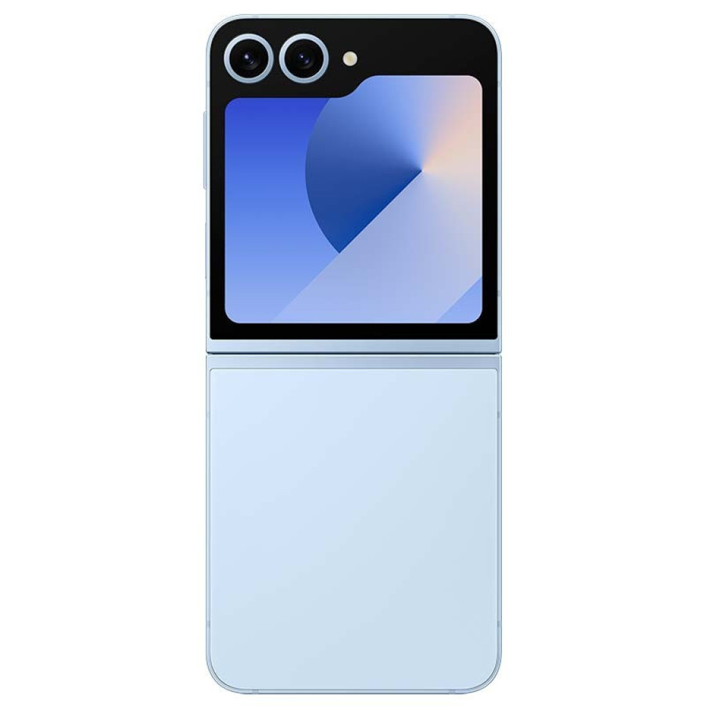Samsung Galaxy Z Flip5 5G azul renovado, excelente condiçao, design dobrável, tela externa com câmera dupla, tela interna ampla com furo central, bordas - Item5