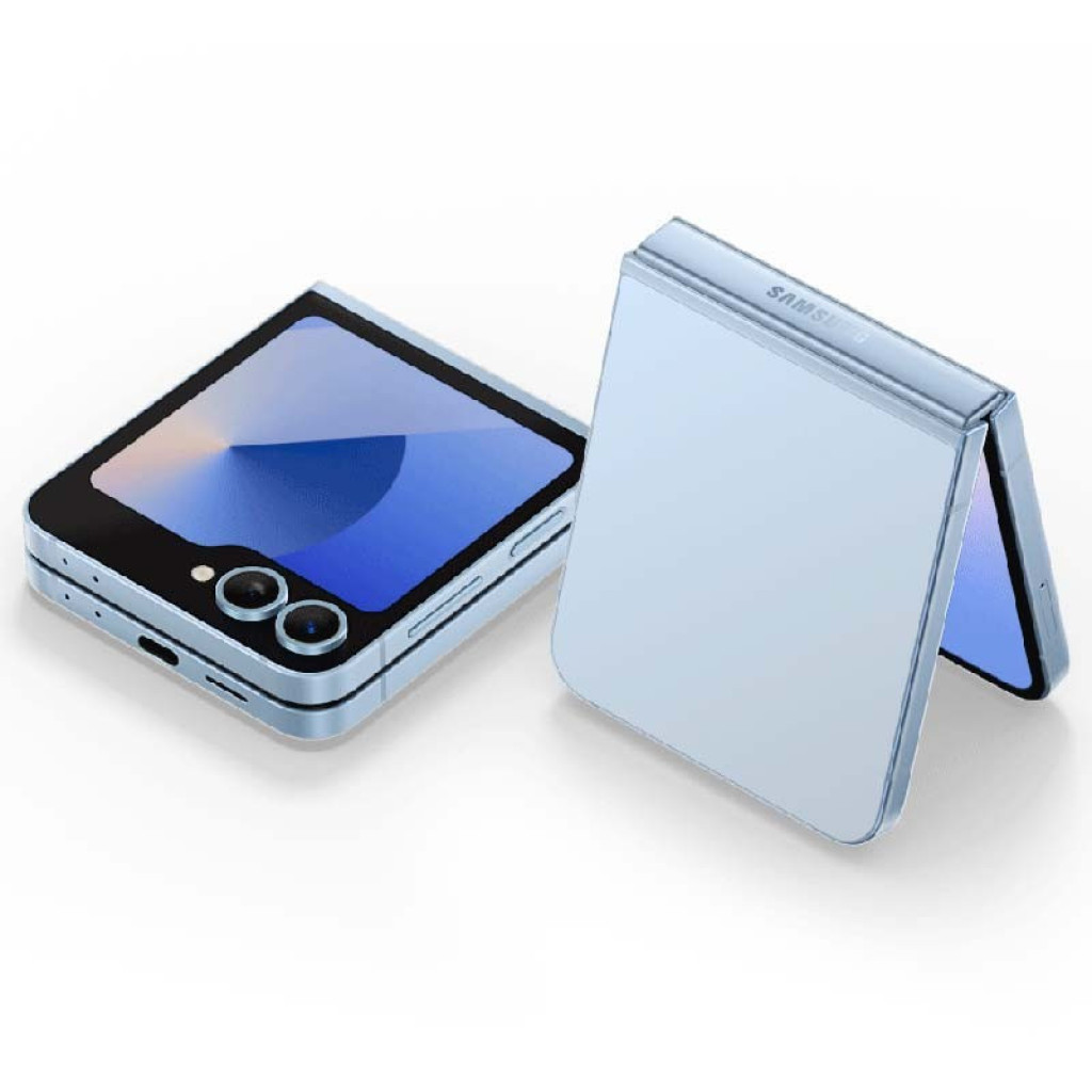 Samsung Galaxy Z Flip5 5G azul renovado, excelente condiçao, design dobrável, tela externa com câmera dupla, tela interna ampla com furo central, bordas - Item7