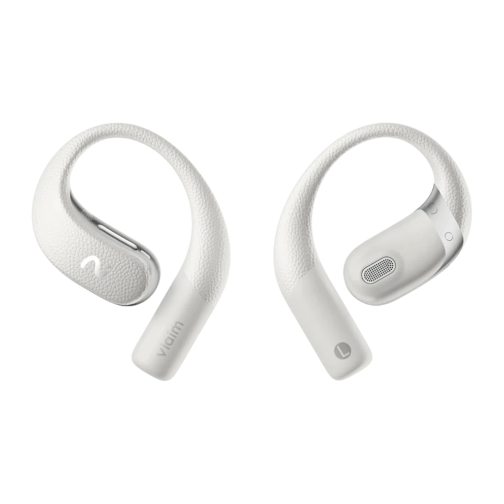 Auriculares VIAIM Open Note AI gris con diseño de oreja abierto, ganchos ergonómicos texturizados, cápsulas compactas y estuche de carga gris con borde - Ítem5
