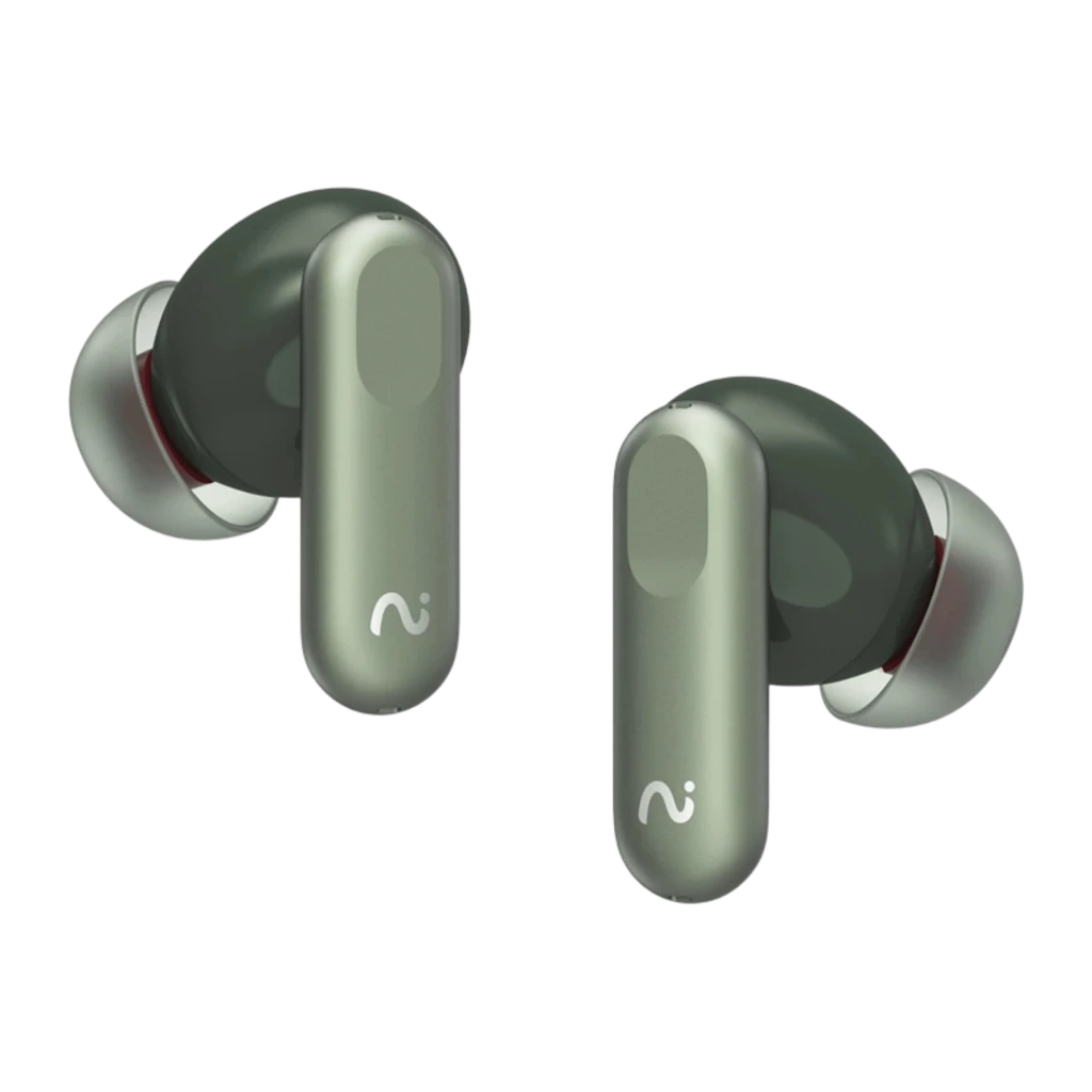Auriculares VIAIM Nano+ AI con grabadora de voz Verde; estuche compacto mate verde, tapa abatible y LED frontales, earbuds in-ear con logo y ajuste ergonómico - Ítem9