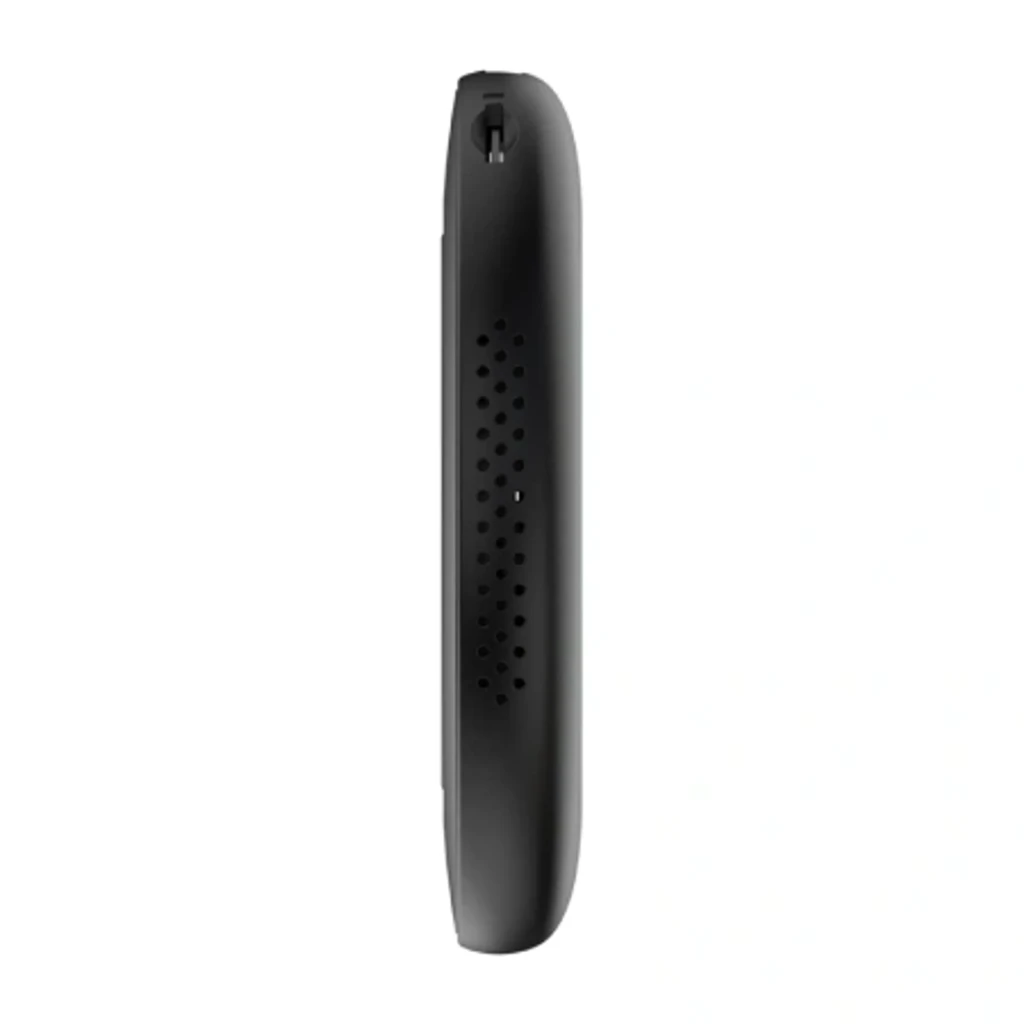 Adaptador Carlinkit TBox Ultra 2 redondo negro con aro LED multicolor y logo al centro; diseño compacto con ranuras laterales de ventilación - Ítem2