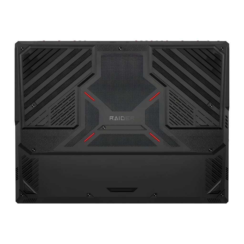 MSI Raider 18 HX AI 2TB preto, vista frontal: ecrã com logótipo dragão dourado e teclado RGB iluminado - Item5