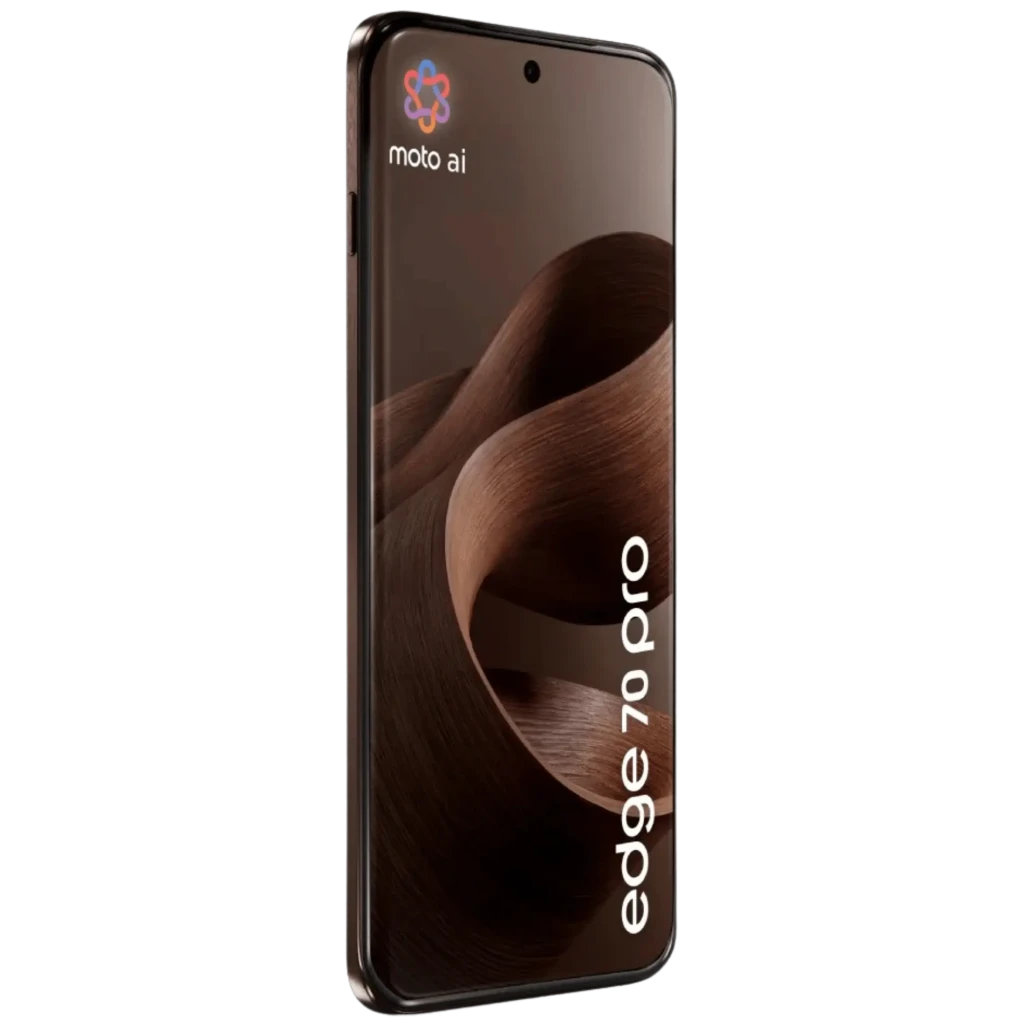 Motorola Edge 70 Pro 5G 256 Go Chicory coffee 8 Go 90 W TurboPower avec écran bord à bord, poinçon centré et module photo carré 4 capteurs finition bois - Ítem1