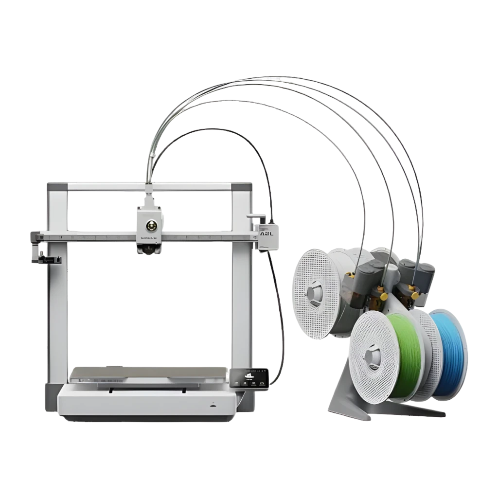 Impresora 3D Bambu Lab A2L Combo AMS Lite con 4 bobinas, extrusión FDM multicolor, chasis metálico abierto, pantalla táctil y alta velocidad de 500 mm/s - Ítem6