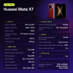 Huawei Mate X7 12GB/512GB Rojo 8 pulgadas OLED Plegable - características