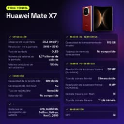 Huawei Mate X7 12GB/512GB Rojo 8 pulgadas OLED Plegable - características