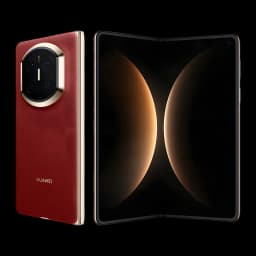 Huawei Mate X7 12GB/512GB Rojo 8 pulgadas OLED Plegable, vista trasera y frontal abierta: módulo de cámaras circular dorado