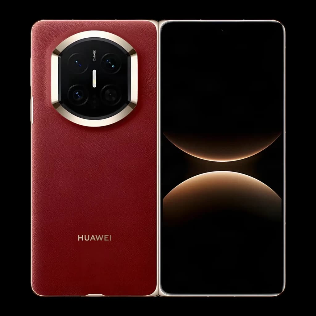 Huawei Mate X7 12GB/512GB Rojo 8 pulgadas OLED Plegable, vista frontal y trasera: módulo de cámaras circular dorado