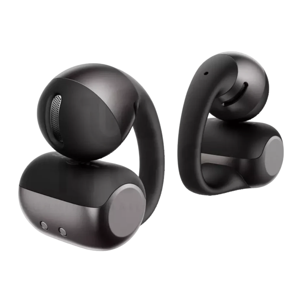 Auriculares SHOKZ OpenDots 2 negros con diseño open ear tipo clip, dos earbuds ergonómicos con micrófonos y estuche de carga compacto bicolor con logo SHOKZ - Ítem5