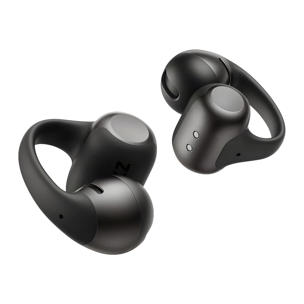 Auriculares SHOKZ OpenDots 2 negros con diseño open ear tipo clip, dos earbuds ergonómicos con micrófonos y estuche de carga compacto bicolor con logo SHOKZ - Ítem2
