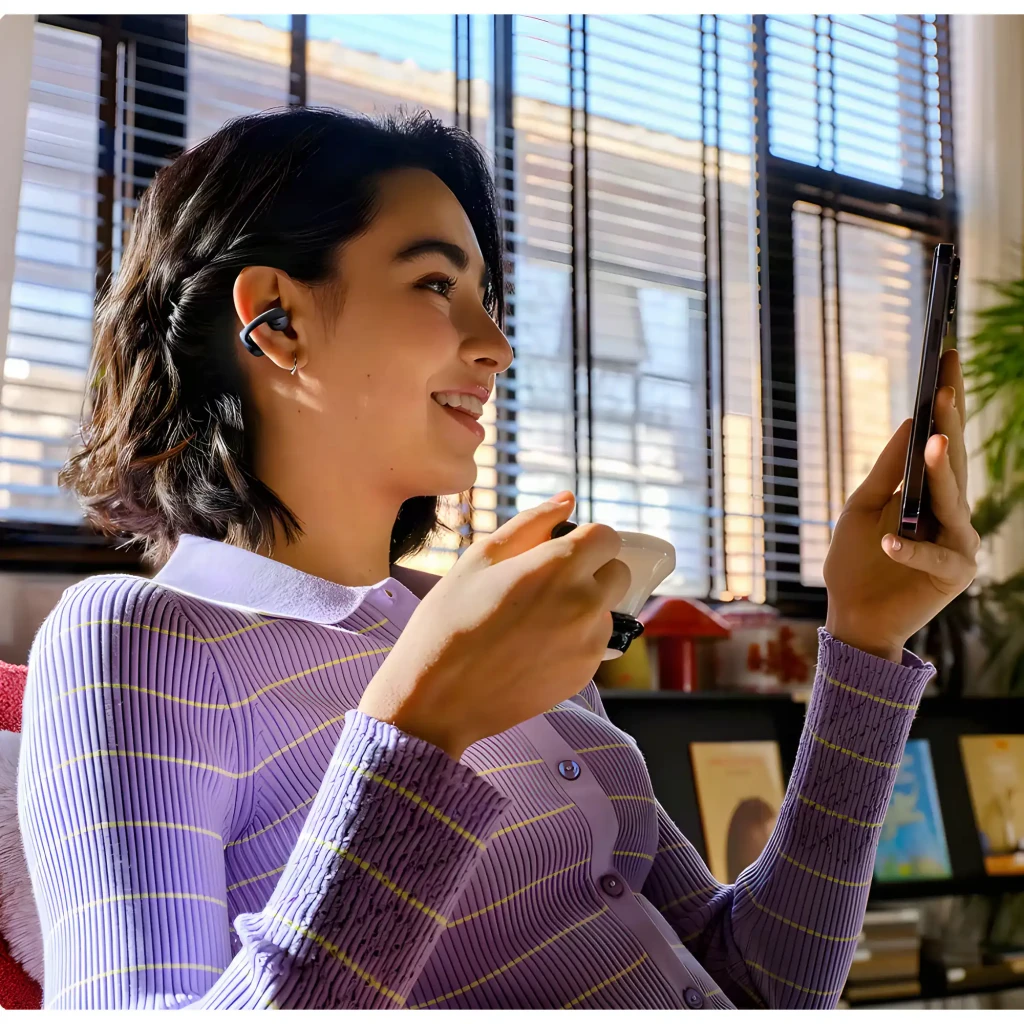 Auriculares SHOKZ OpenDots Air Open-Ear Bluetooth 6.1 negros con estuche compacto; diseño abierto, cuatro cápsulas ergonómicas y acabado mate; autonomía 36 - Ítem5