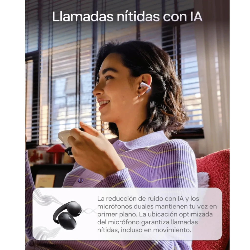 Auriculares SHOKZ OpenDots Air open ear en color púrpura con estuche de carga compacto, diseño curvo ligero, ganchos ergonómicos y acabado mate elegante - Ítem2