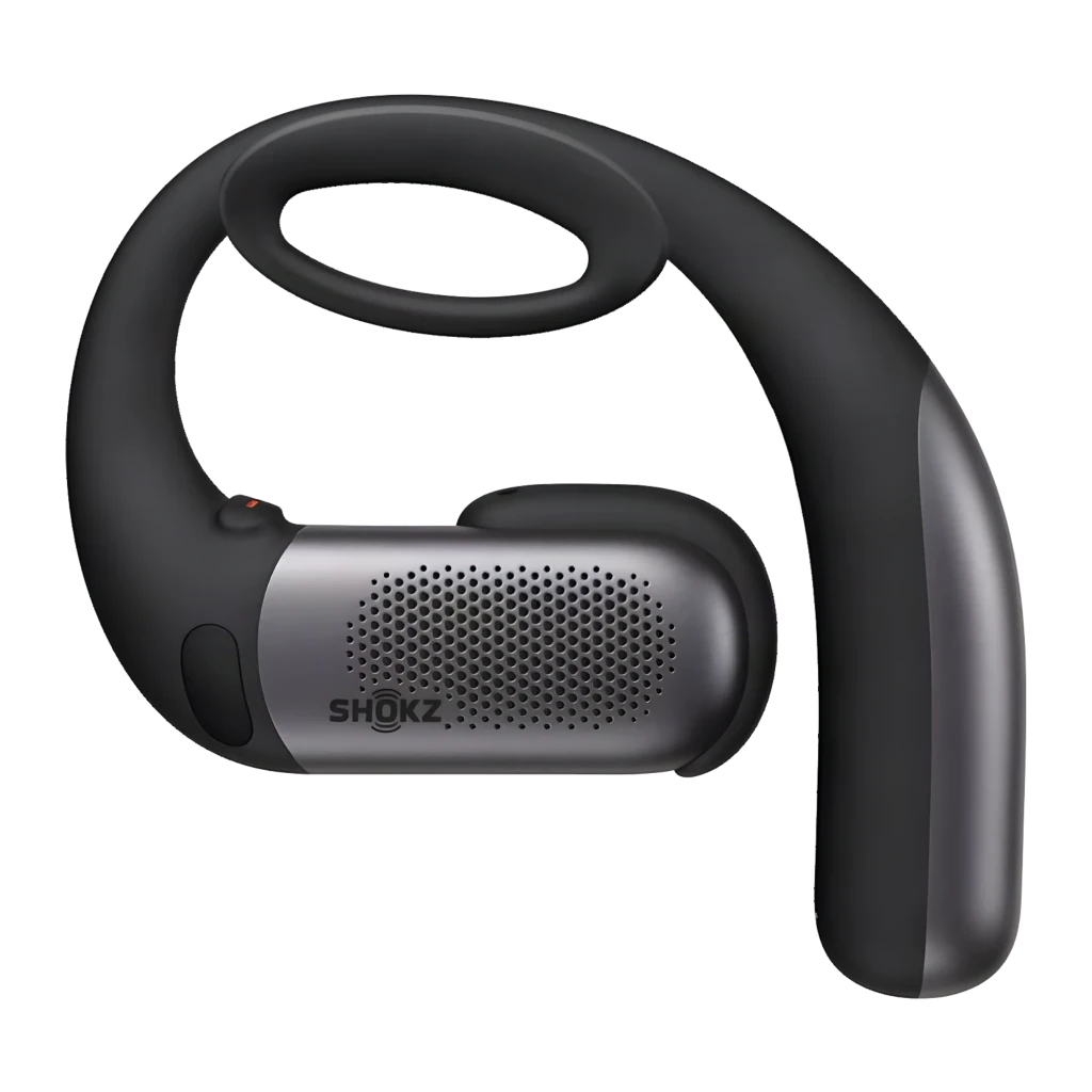 Auriculares Shokz OpenFit Pro negros de diseño open-ear con ganchos ergonómicos, rejilla metálica en cada cápsula y estuche de carga compacto y mate - Ítem2