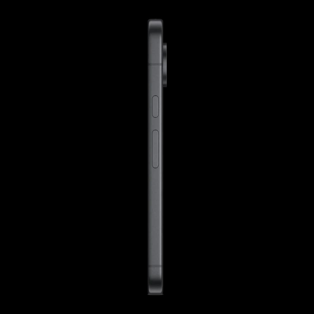 Profil latéral du Google Pixel 11 5G coloris Obsidienne, châssis fin noir mat, boutons volume et alimentation visibles, module photo légèrement proéminent