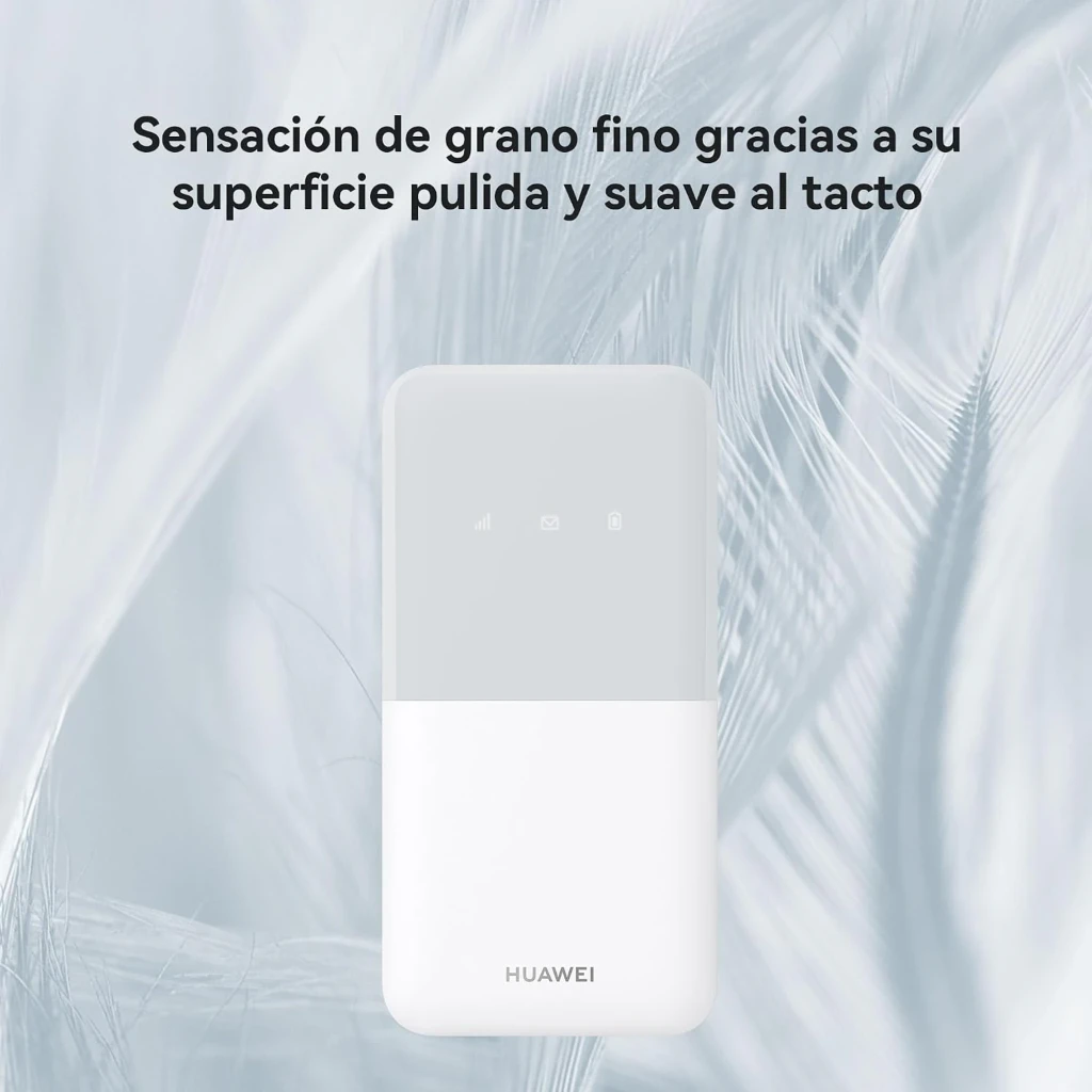 Routeur portable Huawei E5586-326 blanc, boîtier bicolore compact avec voyants LED pour signal, messages et batterie, WiFi 2,4 GHz 4G LTE Cat 4 - Ítem1