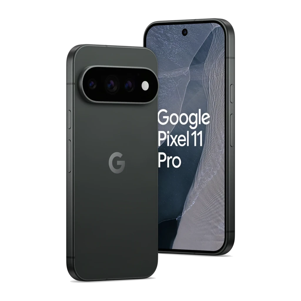 Google Pixel 11 Pro 5G Obsidiana com tela cheia perfurada, módulo traseiro triplo 48MP 5x, acabamento fosco elegante, 16GB RAM e 256GB armazenamento - Item1