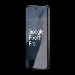 Google Pixel 11 Pro 5G en obsidiana, pantalla borde a borde con cámara frontal perforada, marco metálico con botones laterales, diseño elegante y minimalista