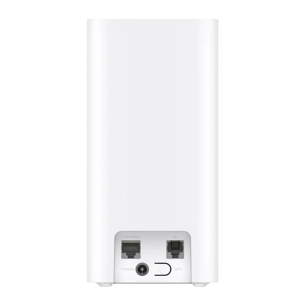 Router Huawei Brovi H153-381 CPE 5G WiFi 6 AX3000 blanco, cuerpo rectangular con bordes curvos, rejilla negra superior, LEDs frontales y botón WPS visible - Ítem3