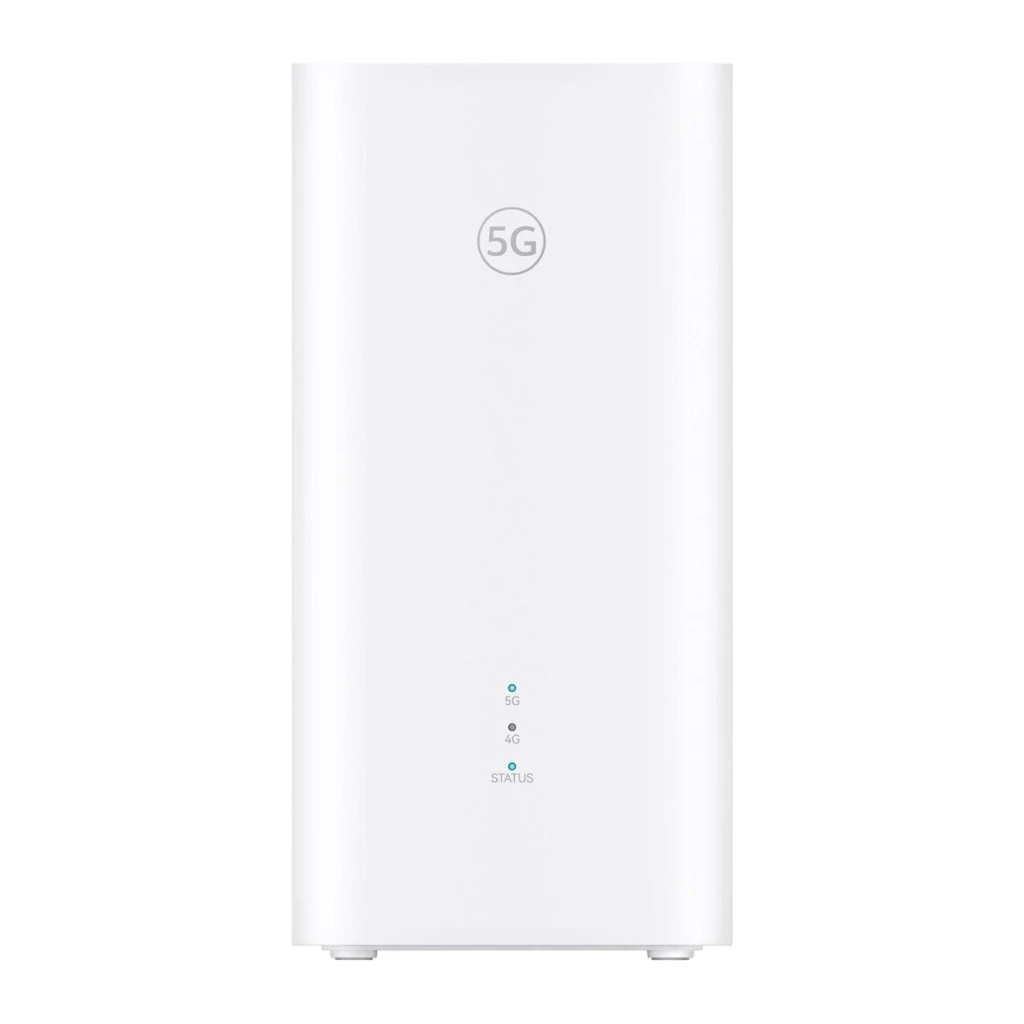 Router Huawei Brovi H153-381 CPE 5G WiFi 6 AX3000 blanco, cuerpo rectangular con bordes curvos, rejilla negra superior, LEDs frontales y botón WPS visible - Ítem1